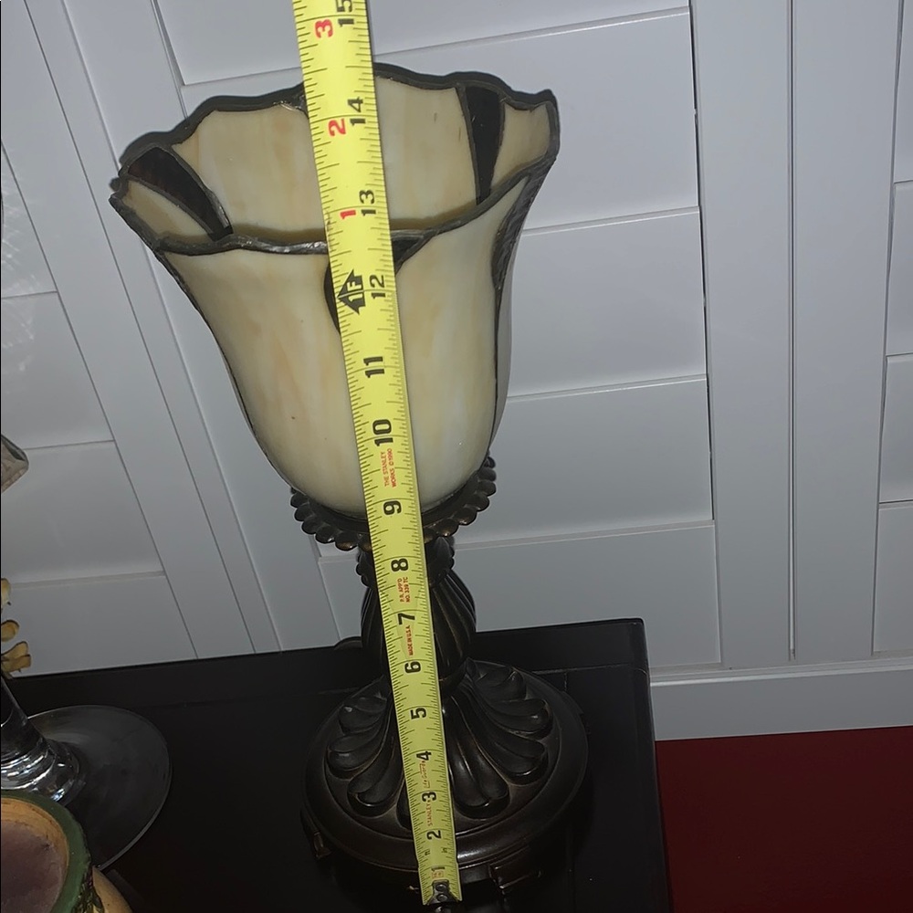 Cream and Brown Decorative Accent Lamp - Picture 2 of 4